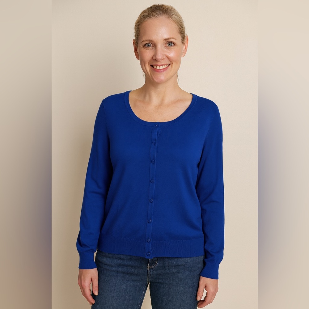 Cato Royal Blue Knit Sweater Classic Work Business‎ Holiday Sz 26-28 W